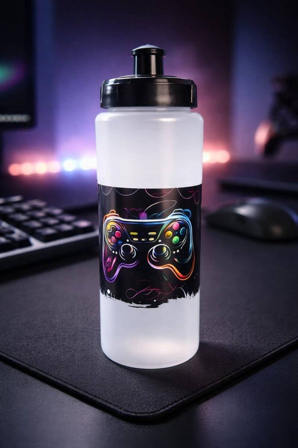 Kids Gamer Water Bottle Gaming Controller Design Sports Drink Bottle School Gym Reusable Bottle
