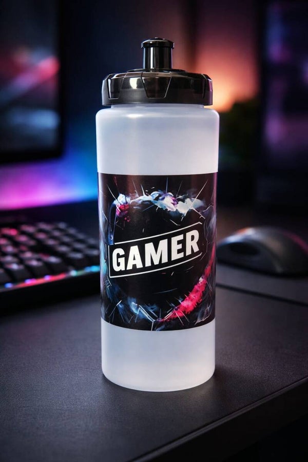 Kids Gamer Water Bottle Gaming Controller Design Sports Drink Bottle School Gym Reusable Bottle