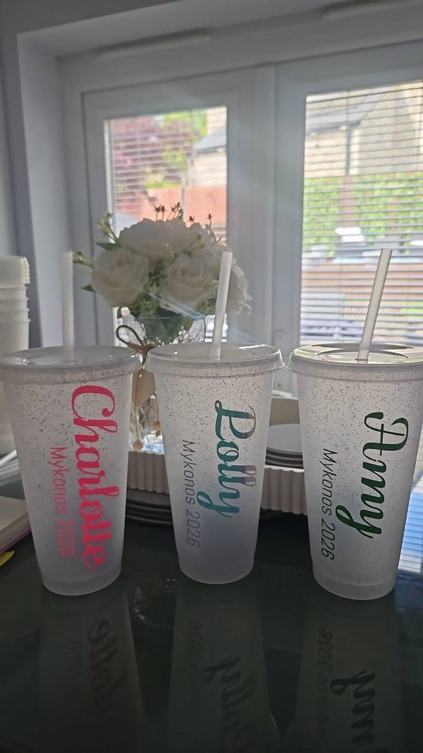 Personalised Cold Cup with Straw