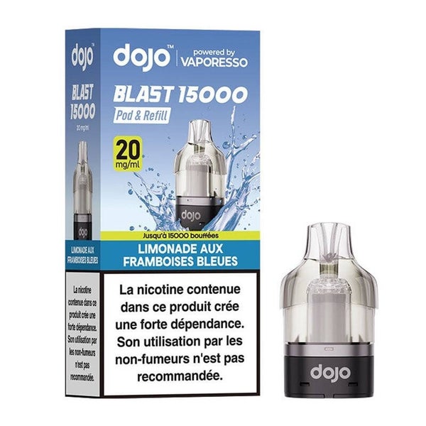 PRO : POD VAPORESSO DOJO BLAST 15 K LIMONADE FRAMBOISE BLEUE