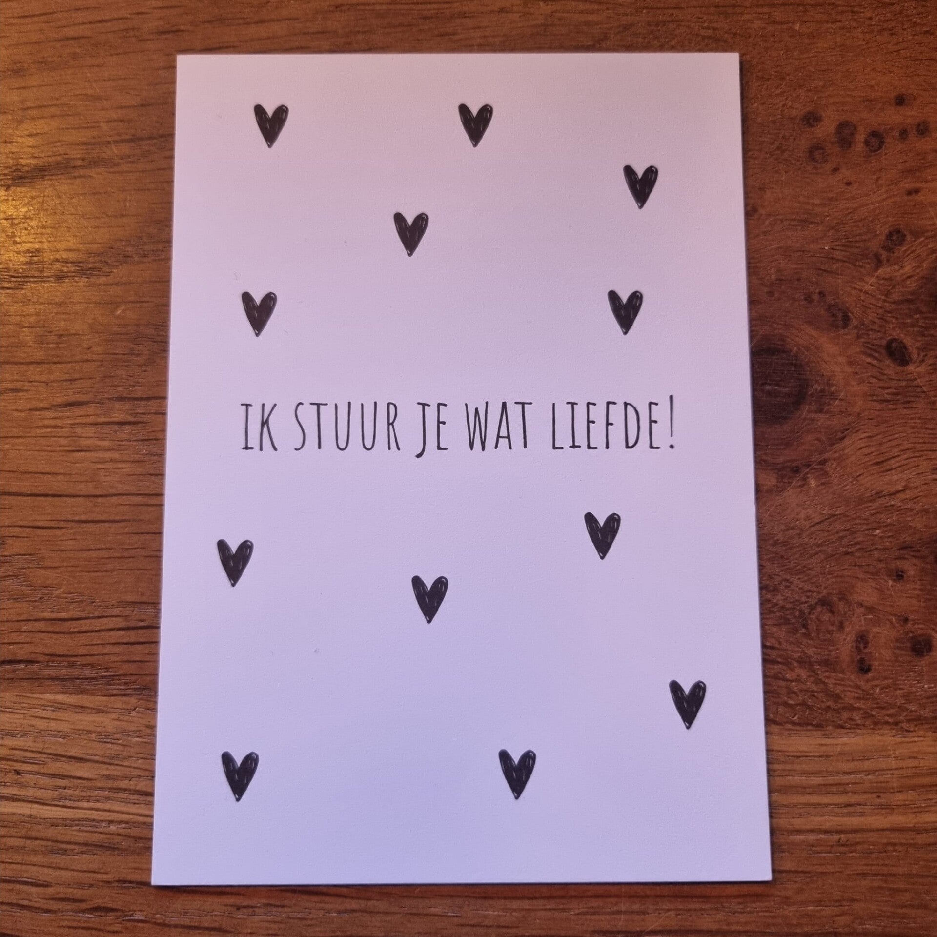Ansichtkaart ik stuur je wat liefde