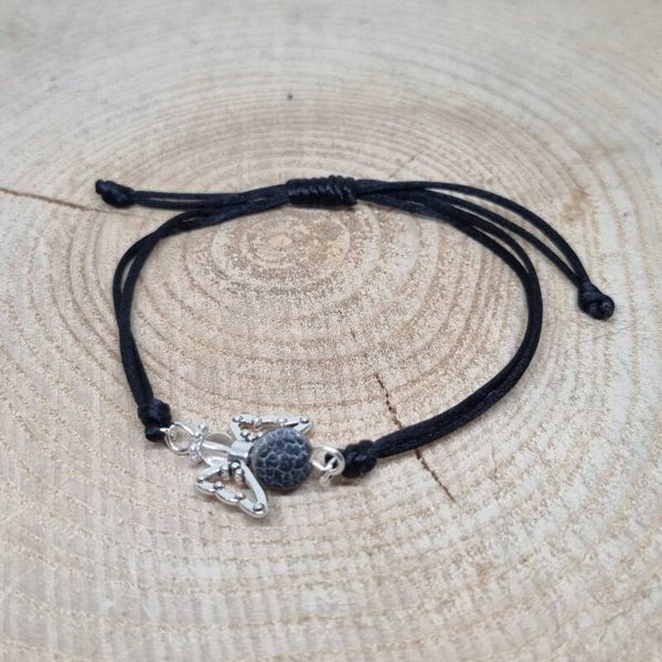Satijnkoord armband zwart