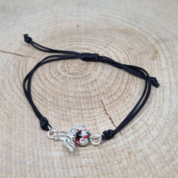 Satijnkoord armband zwart