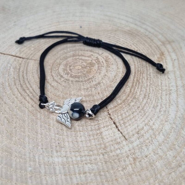 Satijnkoord armband zwart