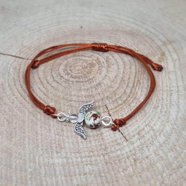 Satijnkoord armband bruin