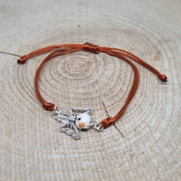 Satijnkoord armband bruin