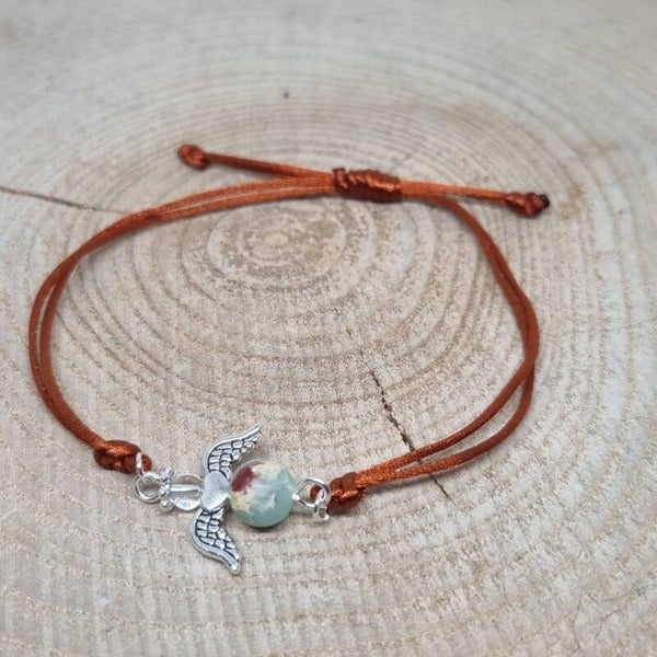 Satijnkoord armband bruin