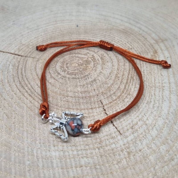 Satijnkoord armband bruin