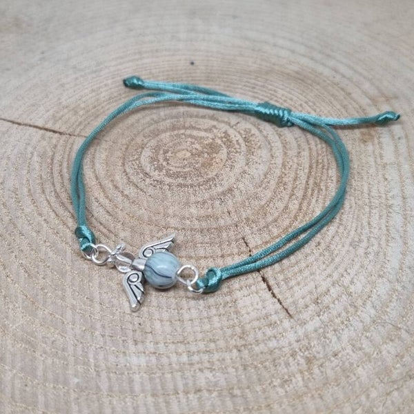 Satijnkoord armband petrol