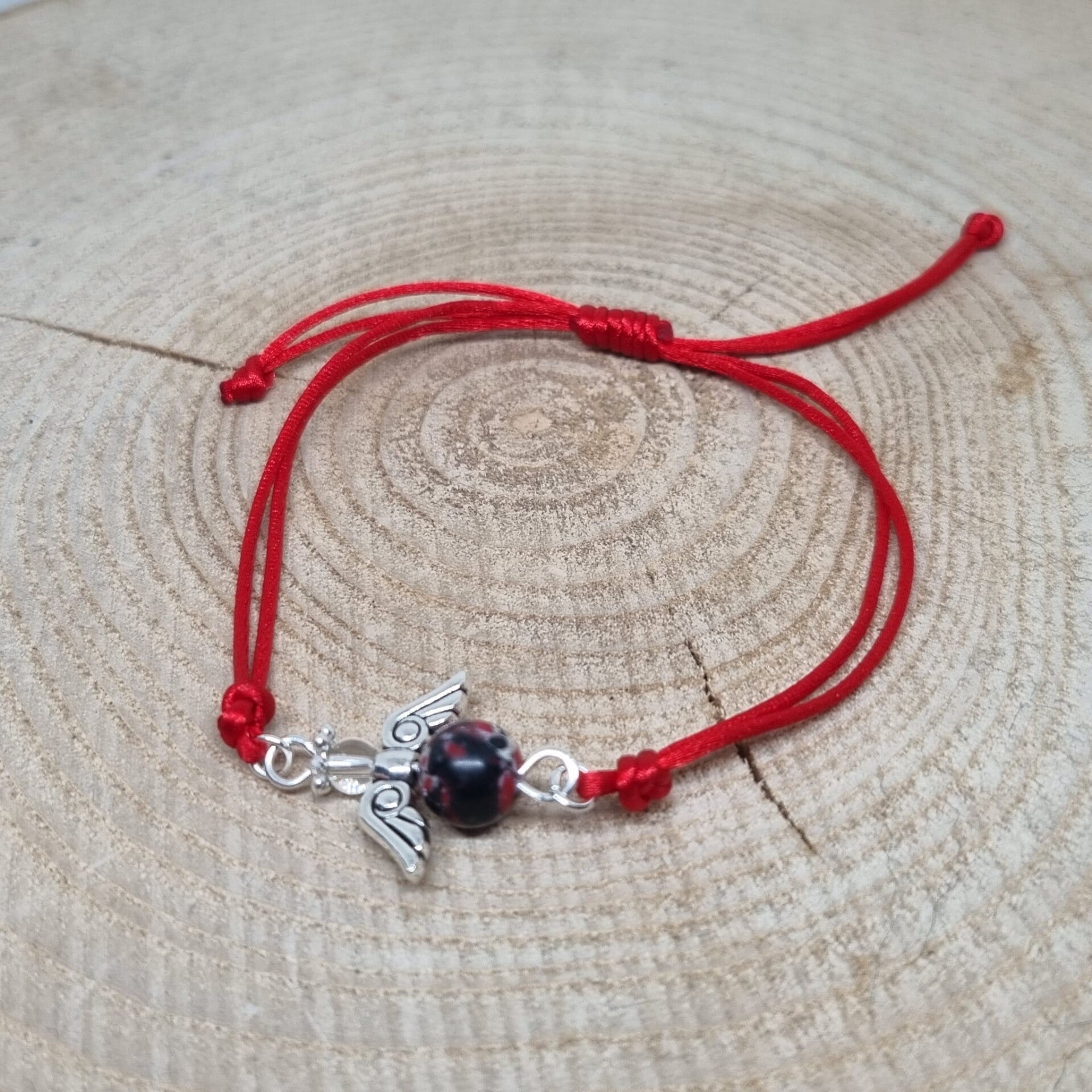 Satijnkoord armband rood