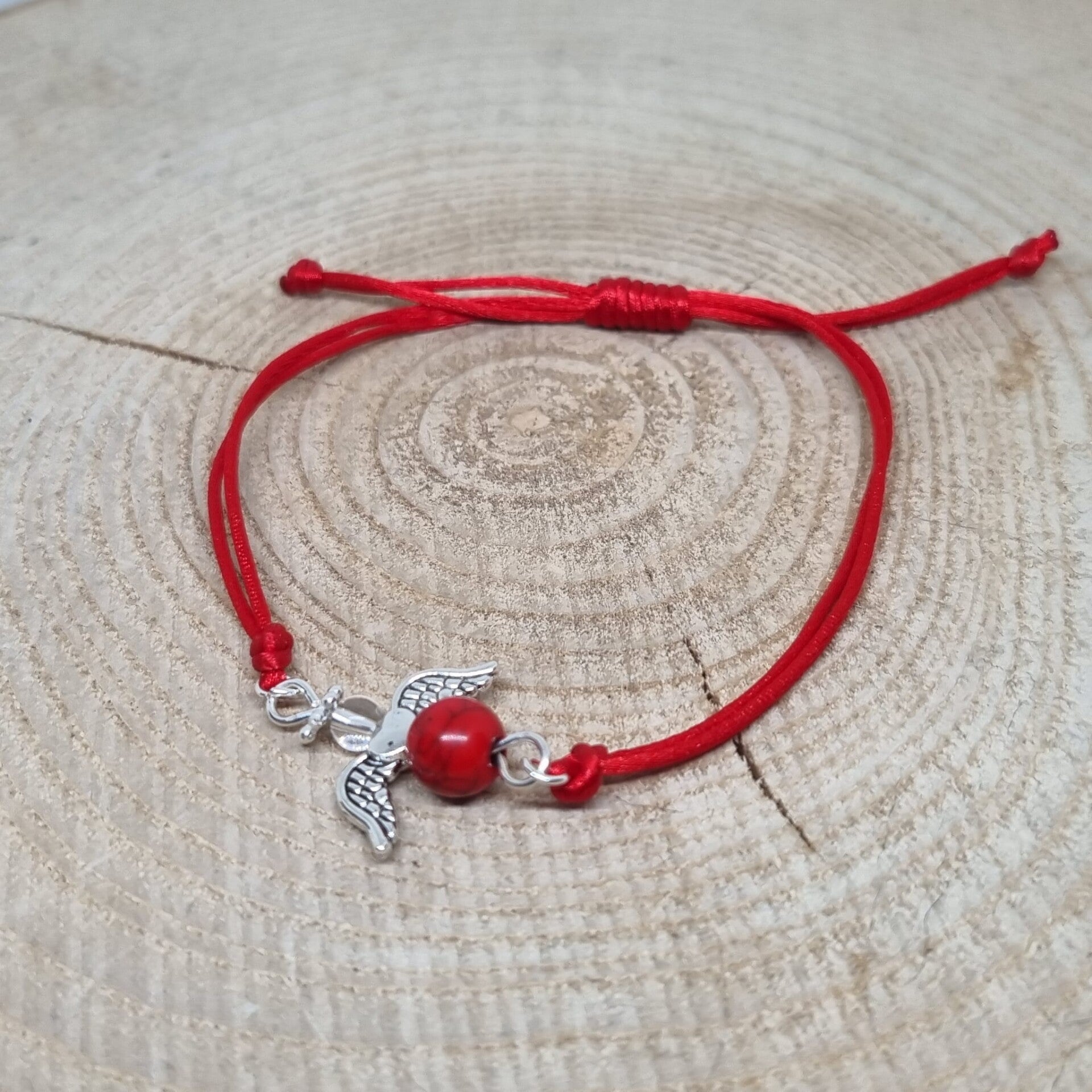 Satijnkoord armband rood