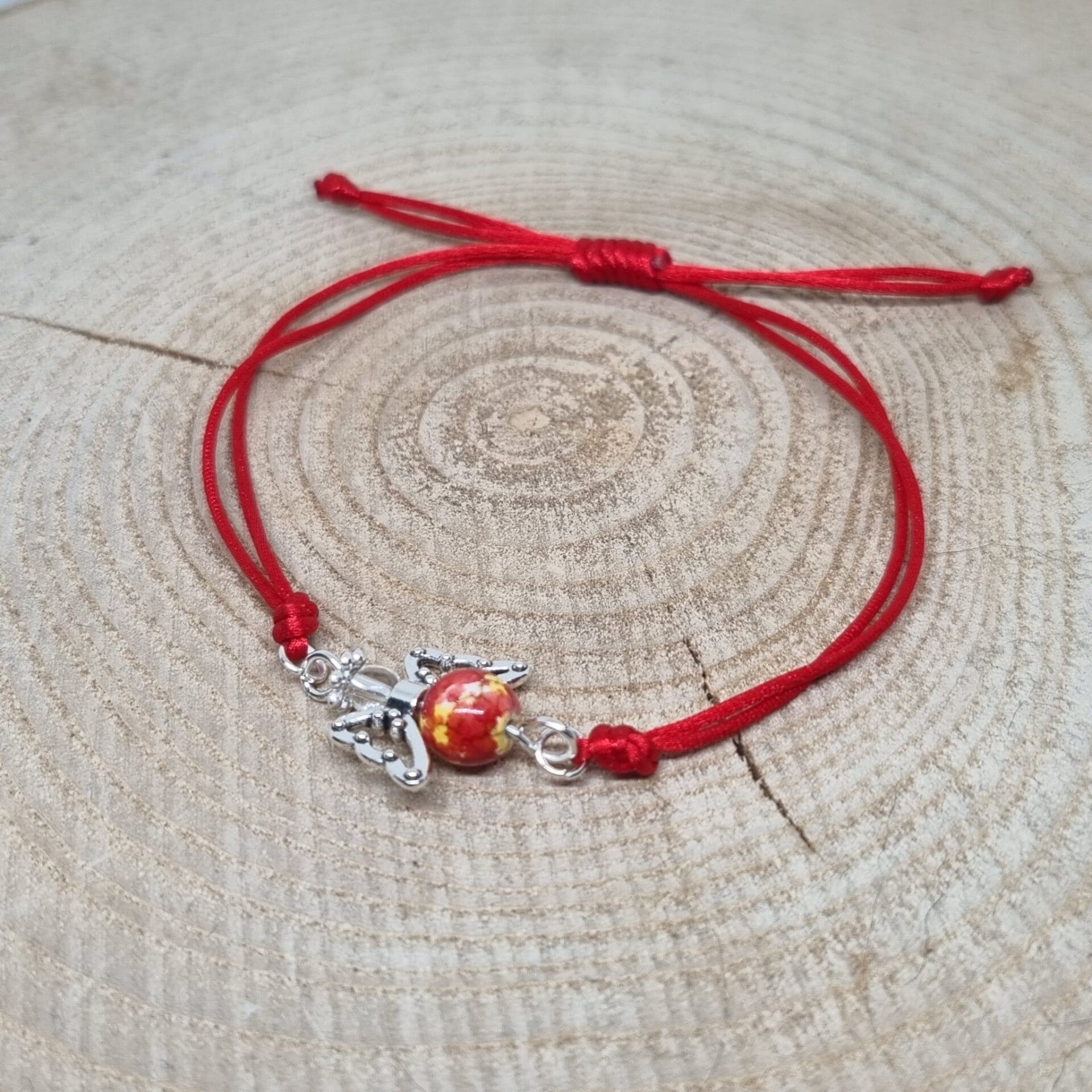 Satijnkoord armband rood