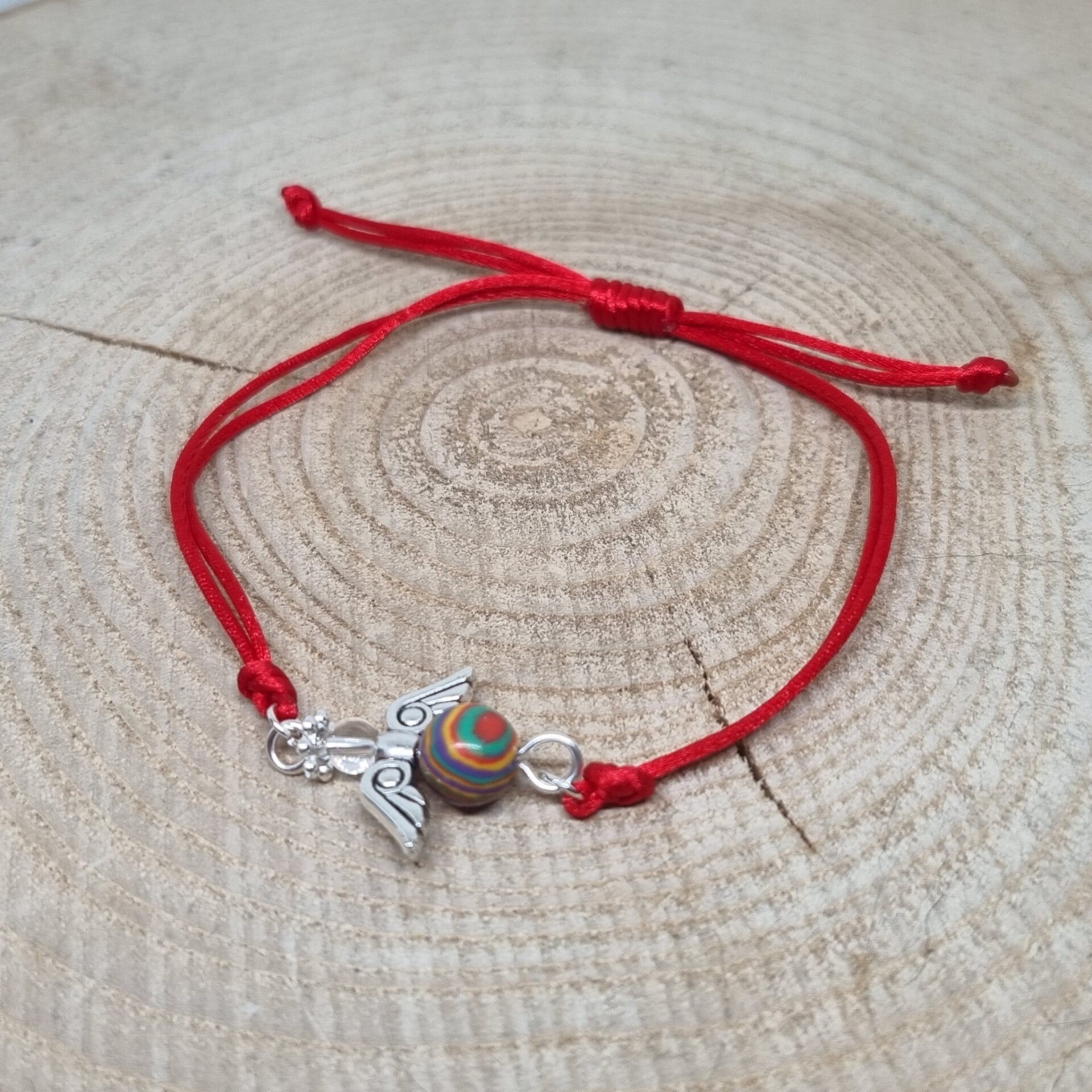 Satijnkoord armband rood