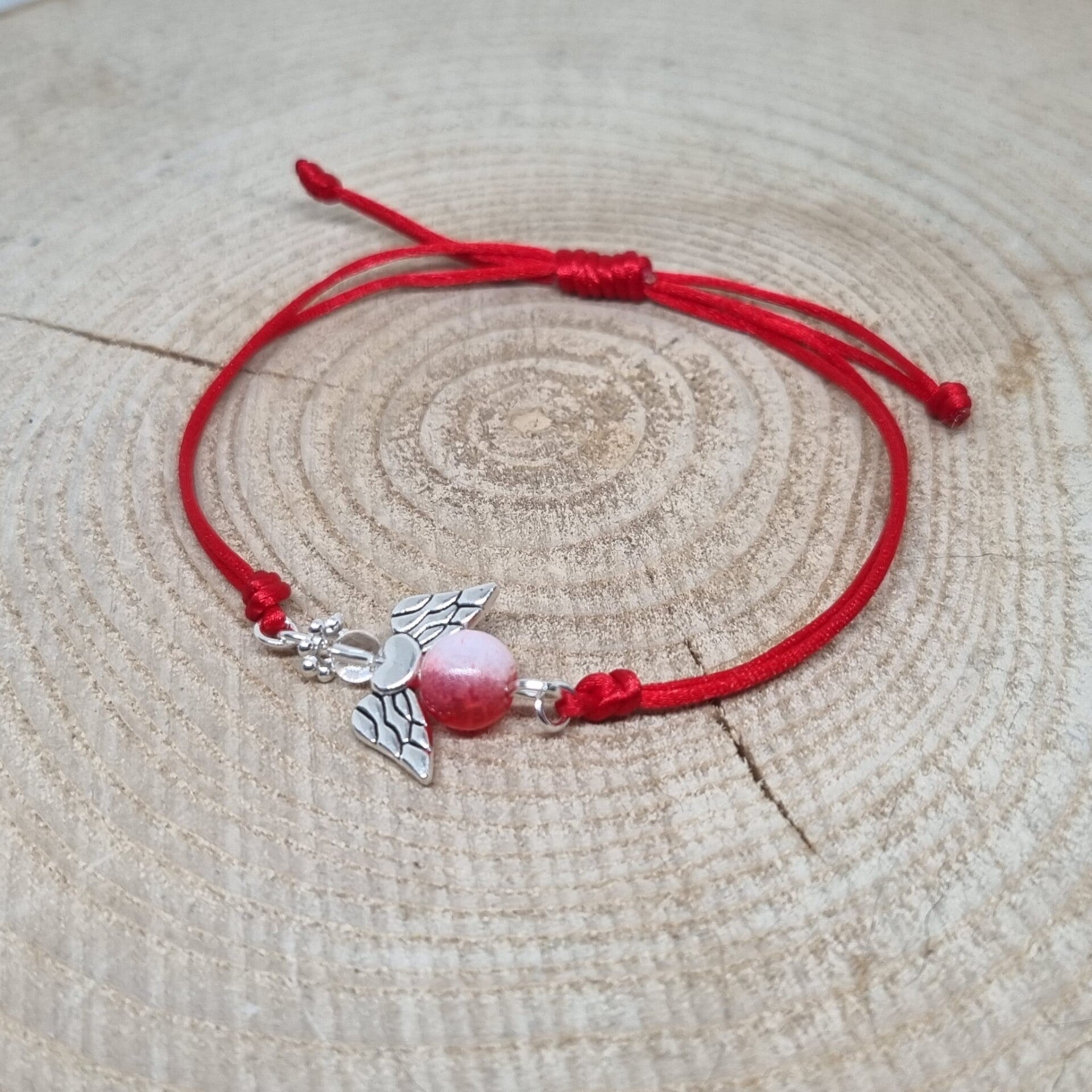 Satijnkoord armband rood