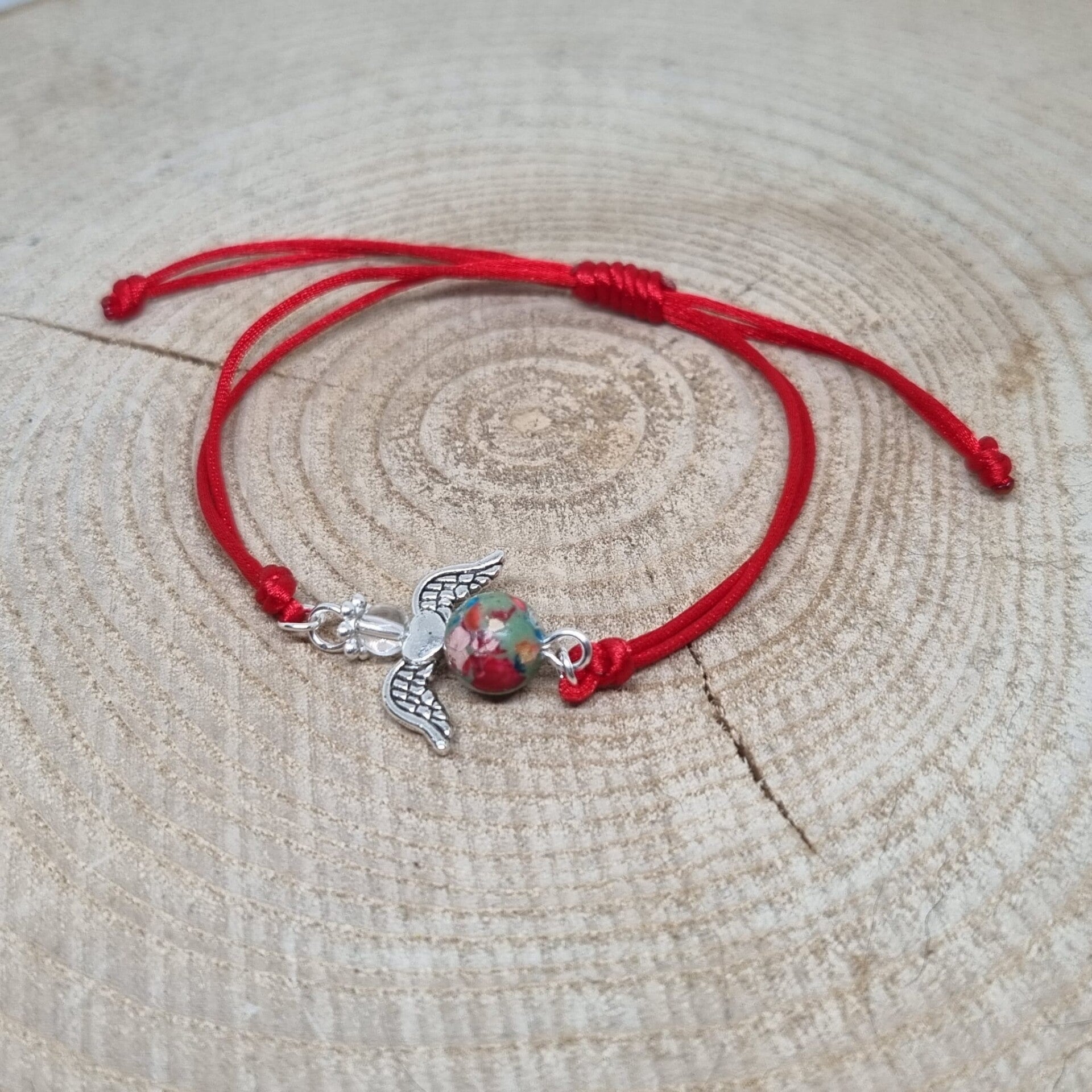 Satijnkoord armband rood