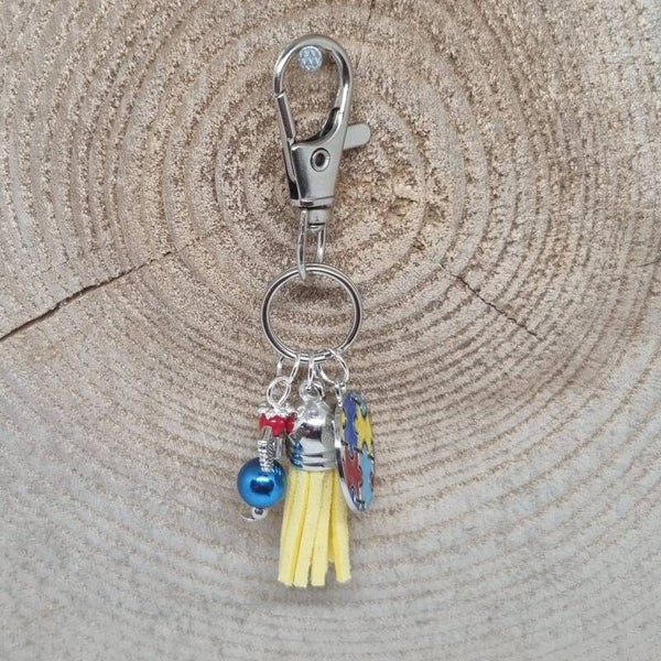 Autisme sleutelhanger geel