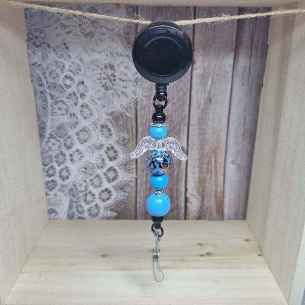 Badgehouder zwart/blauw