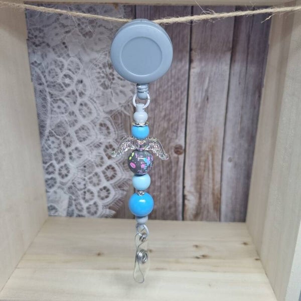 Badgehouder grijs/blauw