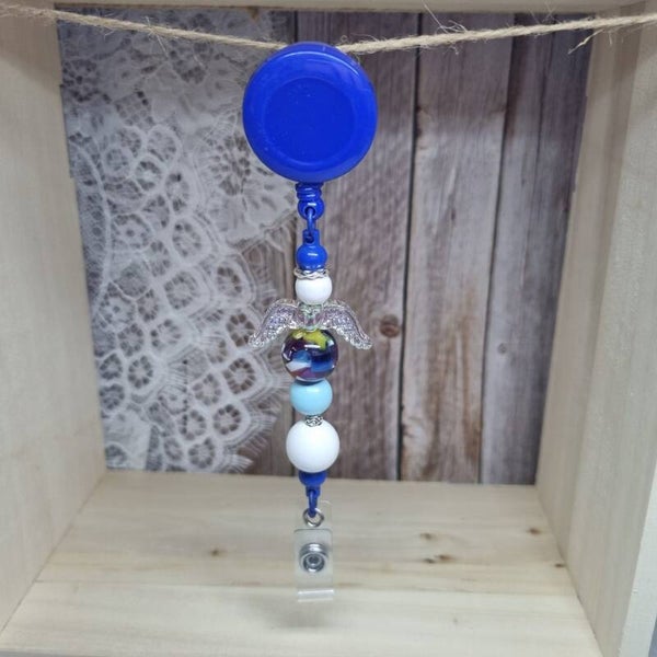 Badgehouder blauw/wit