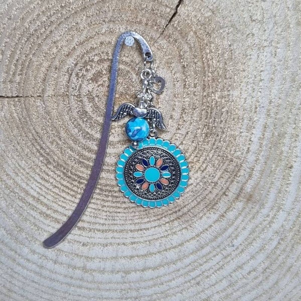 Boekenlegger blauw/roze