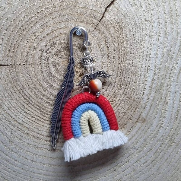 Boekenlegger rood/blauw/beige