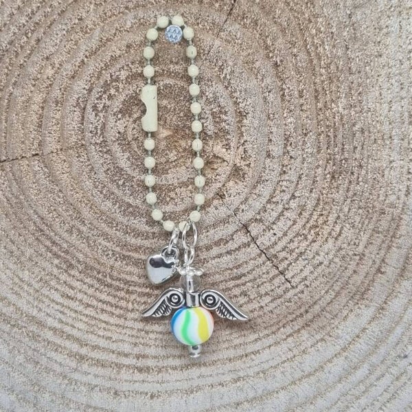 Sleutelhanger ballchain creme