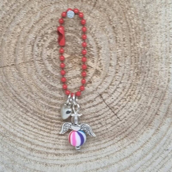 Sleutelhanger ballchain rood