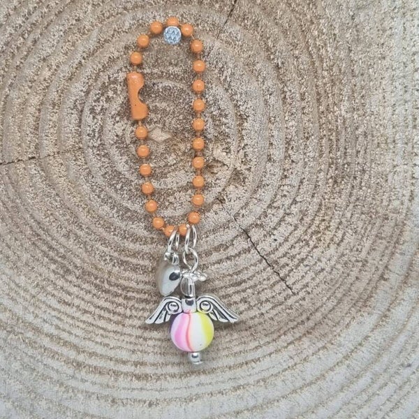 Sleutelhanger ballchain oranje