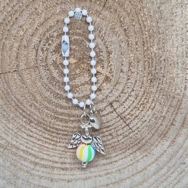 Sleutelhanger ballchain wit
