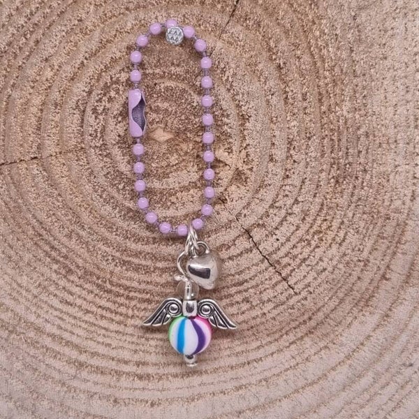 Sleutelhanger ballchain lila