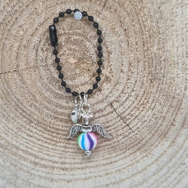 Sleutelhanger ballchain zwart