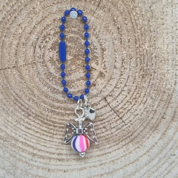 Sleutelhanger ballchain blauw