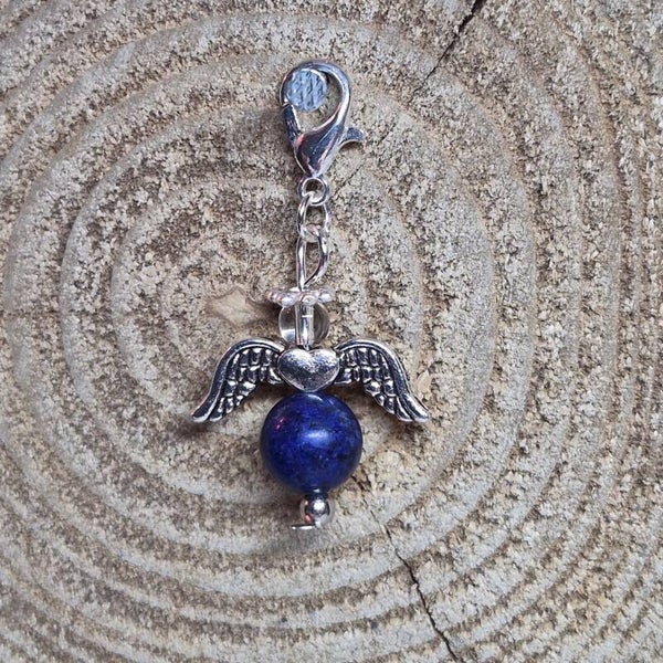 Geluksengel half edelsteen lapis lazuli
