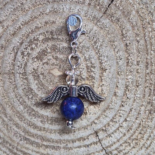Geluksengel half edelsteen lapis lazuli
