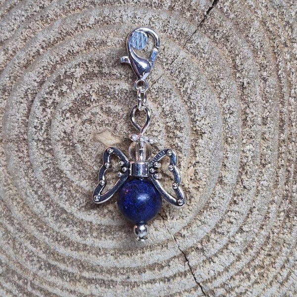 Geluksengel half edelsteen lapis lazuli