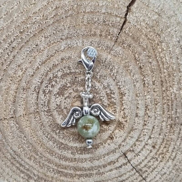 Geluksengel half edelsteen indische agaat