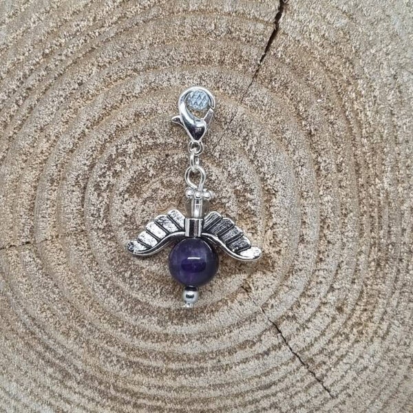 Geluksengel half edelsteen amethist