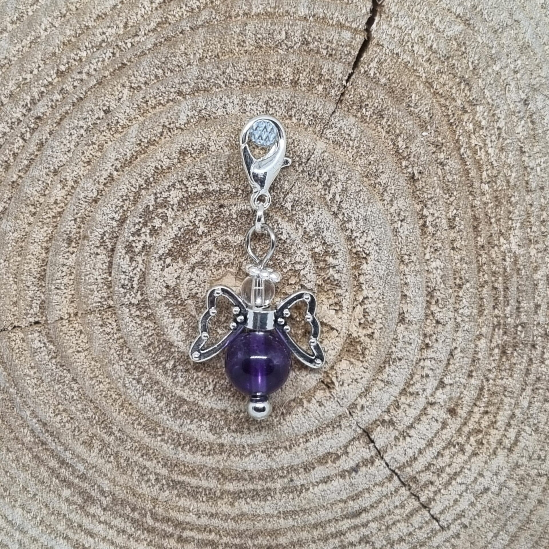 Geluksengel half edelsteen amethist
