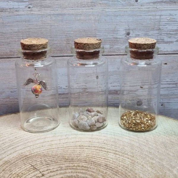 Engeltje in een flesje wit/geel/blauw/roze