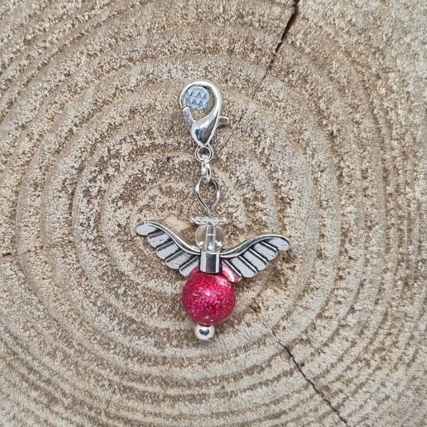 Geluksengel glitter rood