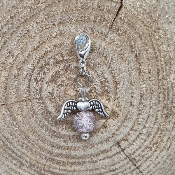 Geluksengel glitter licht roze