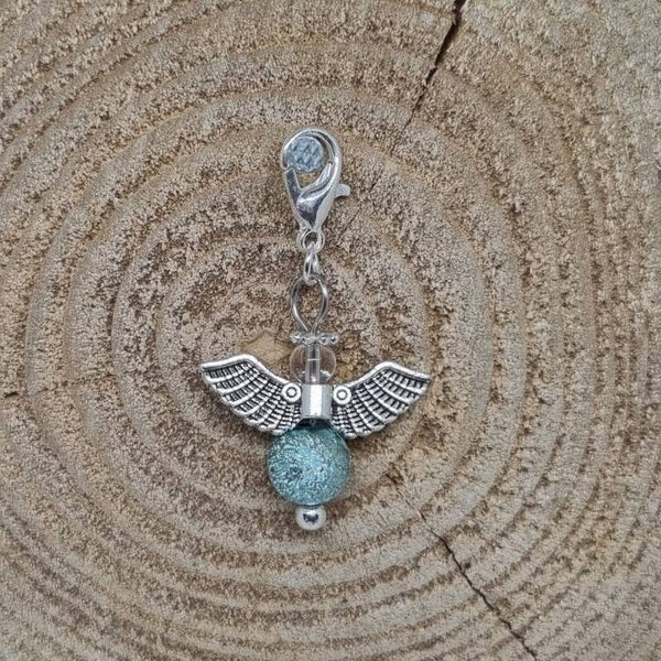 Geluksengel glitter licht blauw