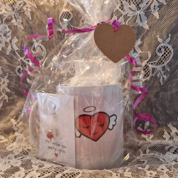 Gelukspakket mok rood/roze