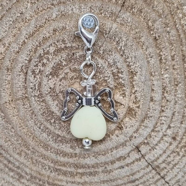 Geluksengel hart beige