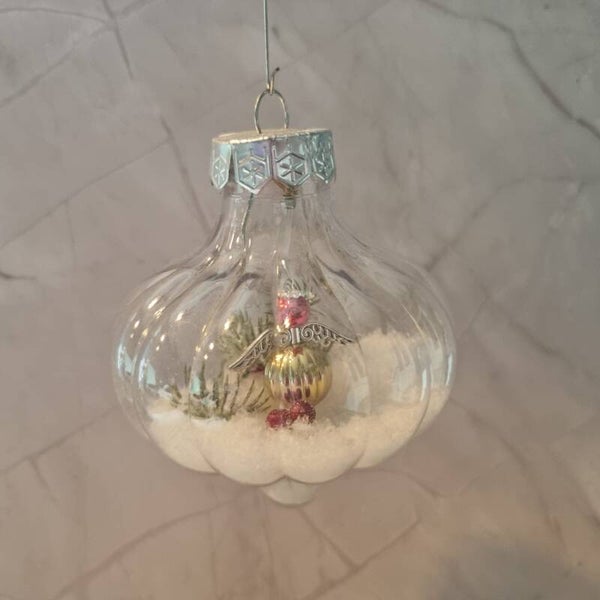 Kerstbal geribbelde druppel goud