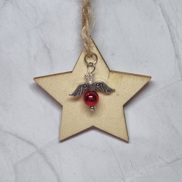 Houten ster rood