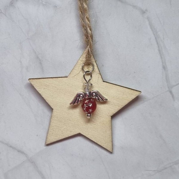Houten ster rood
