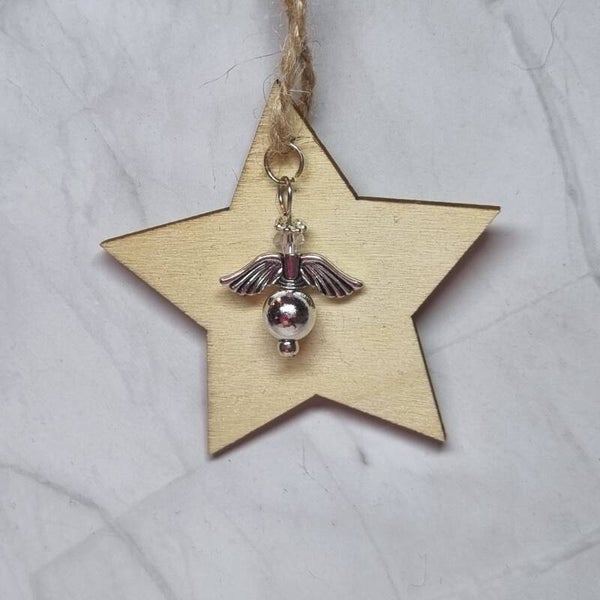Houten ster zilver