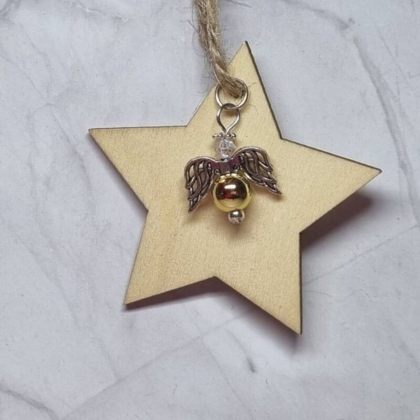 Houten ster goud
