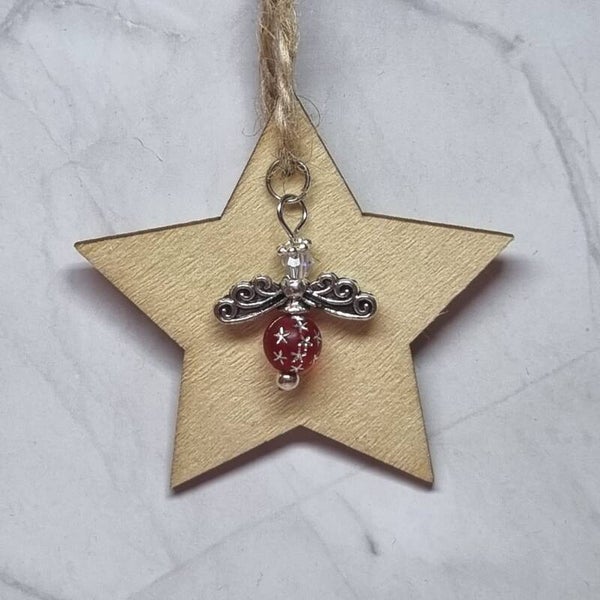 Houten ster rood